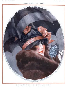 Images Dated 2007: La Vie Parisienne 1910s France glamour erotica by C Herouard portraits raining umbrellas