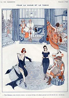 Dancers Prints: La Vie Parisienne 19119 1910s France A Vallee illustrations Tango