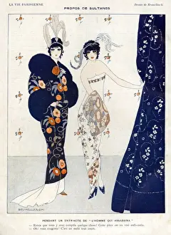 Edwardian Prints: La Vie Parisienne 1912 1910s France Brunelleschi illustrations womens oriental exotic