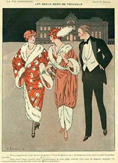 1910s Prints: La Vie Parisienne 1912 1910s France Touraine illustrations mens womens hats dresses