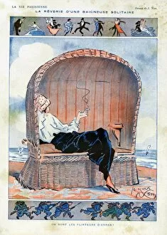 Images Dated 1st September 2008: La Vie Parisienne 1915 1910s France cc beaches seaside relaxing women smoking