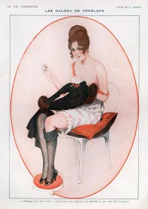 1910s Prints: La Vie Parisienne 1916 1910s France cc erotica stockings underwear hosiery womens