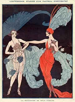 Images Dated 21st August 2009: La Vie Parisienne 1918 1910s France G Barbier illustrations feathers showgirls erotica