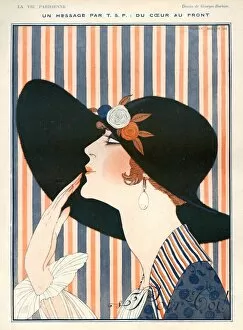 French Artwork Collection: La Vie Parisienne 1918 1910s France G Barbier illustrations womens hats Georges