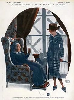 La Vie Parisienne 1918 1910s France Georges Leonnec illustrations elderly grandmothers La Vie Parisienne 1918 1910s France Georges Leonnec illustrations elderly grandmothers