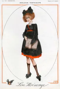 1910s Prints: La Vie Parisienne 1918 1910s France Georges Leonnec illustrations erotica schoolgirls