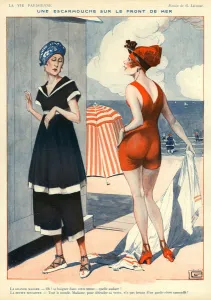 1910s Prints: La Vie Parisienne 1918 1910s France Georges Leonnec illustrations erotica womens