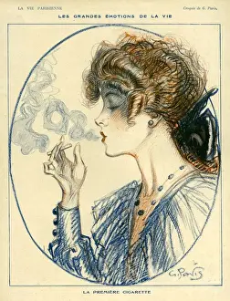 1910s Prints: La Vie Parisienne 1918 1910s France Georges Pavis illustrations womens portraits woman