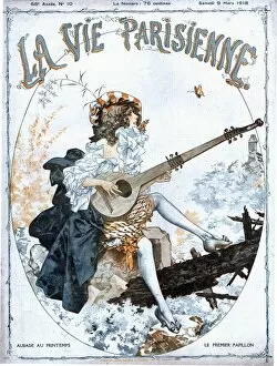 French Artwork Collection: La Vie Parisienne 1918 1910s France glamour musical instruments magazines womens