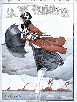 French Artwork Prints: La Vie Parisienne 1918 1910s France glamour magazines umbrellas womens
