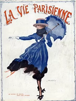 French Collection: La Vie Parisienne 1918 1910s France Leo Fontan illustrations magazines womens umbrellas
