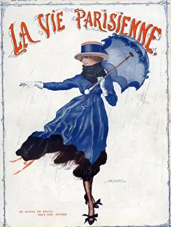 La Vie Parisienne 1918 1910s France Leo Fontan illustrations magazines womens umbrellas