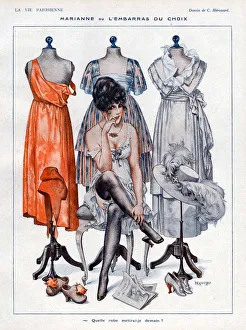 La Vie Parisienne 1919 1910s France C Herouard illustrations womens dresses shopping