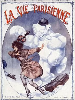 Nineteen Tens Collection: La Vie Parisienne 1919 1910s France C Herouard illustrations magazines snowmen snowman