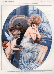 1910s Prints: La Vie Parisienne 1919 1910s France cc cherubs erotica valentines day hearts