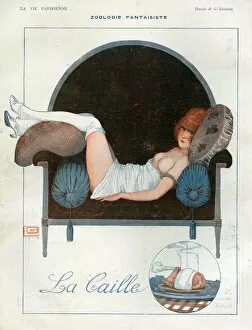 Images Dated 3rd September 2008: La Vie Parisienne 1919 1910s France cc erotica relaxing guinea fowl