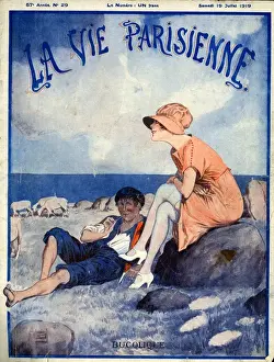 La Vie Parisienne 1919 1910s France cc magazines relaxing sheep coast shepherds