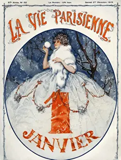 1910s Prints: La Vie Parisienne 1919 1910s France cc snow winter womens dresses furs new years