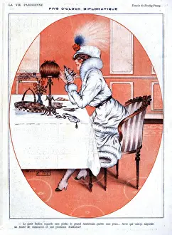 1910s Prints: La Vie Parisienne 1919 1910s France cc womens hats coats furs tea coffee
