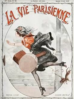 Images Dated 5th August 2009: La Vie Parisienne 1919 1910s France Cheri Herouard magazines winds windy hats boxes