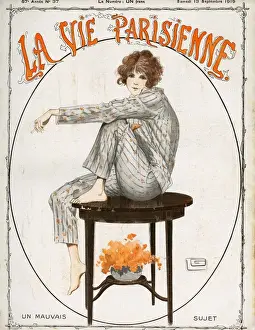 La Vie Parisienne 1919 1910s France Georges Leonnec magazines Pyjamas nightwear womens