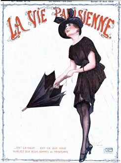 1910's Collection: La Vie Parisienne 1919 1910s France glamour erotica magazines umbrellas raining womens