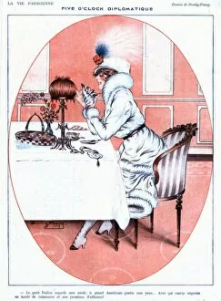 Images Dated 23rd April 2007: La Vie Parisienne 1919 1910s France glamour erotica reastaurants eating alone