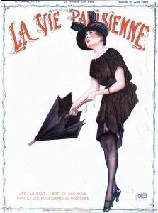 1910s Prints: La Vie Parisienne 1919 1910s France glamour erotica magazines umbrellas raining womens