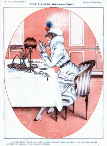 Images Dated 2007: La Vie Parisienne 1919 1910s France glamour erotica reastaurants eating alone
