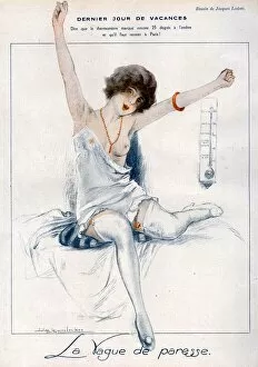 Images Dated 20th August 2009: La Vie Parisienne 1919 1910s France J Leclerc illustrations erotica waking up waking-up