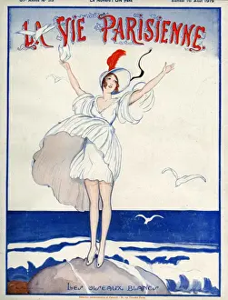 La Vie Parisienne 1919 1910s France magazines holidays seaside hats dresses womens