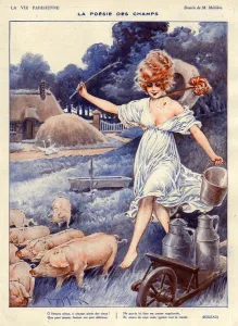Nineteen Twenties Prints: La Vie Parisienne 1919 1920s France Maurice Milliere illustrations erotica pigs
