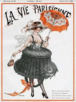 French Artwork Collection: La vie Parisienne 1920 1920s France Cheri Herouard magazines umbrellas parasols