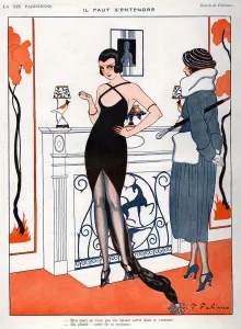 French Artwork Prints: La Vie Parisienne 1920 1920s France Fabien Fabiano Illustrations womens dresses erotica