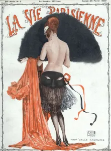 French Artwork Prints: La vie Parisienne 1920 1920s France Georges Leonnec magazines showgirls fans masks