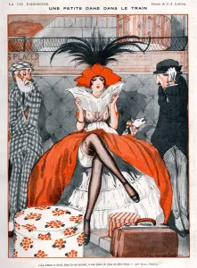 Nineteen Twenties Prints: La Vie Parisienne 1920 1920s France Julien Jacques Leclerc Illustrations luggage