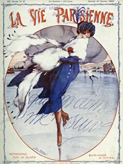 La Vie Parisienne 1920 1920s France Leo Pontan magazines illustrations ice-skating