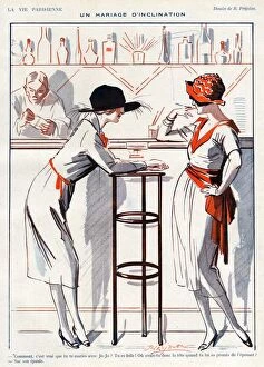 French Artwork Collection: La Vie Parisienne 1920 1920s France Prejelan Illustrations girls drinking bars