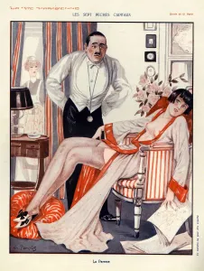 French Artwork Prints: La Vie Parisienne 1920s France cc erotica servants butlers maids