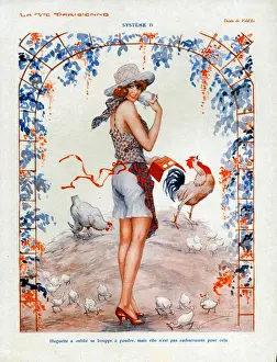 La Vie Parisienne 1920s France cc glamour farms chickens cockerels valentines eggs