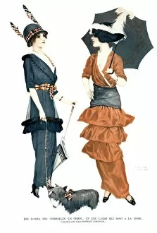 French Artwork Collection: La Vie Parisienne 1920s France cc illustrations womens dogs parasols
