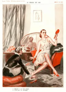 Nineteen Twenties Prints: La Vie Parisienne 1920s France cc maids servants vanity mirrors dressing glamour erotica