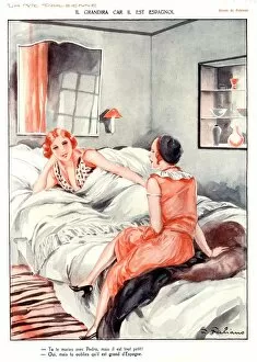 French Artwork Collection: La Vie Parisienne 1920s France cc womens friends chatting gossiping bedrooms relaxing