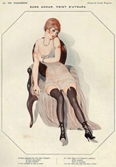 French Artwork Collection: La Vie Parisienne 1920s France Gerda Wegener Without Love Nothing Matters stockings