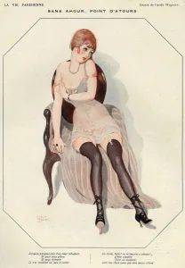 French Artwork Prints: La Vie Parisienne 1920s France Gerda Wegener Without Love Nothing Matters stockings