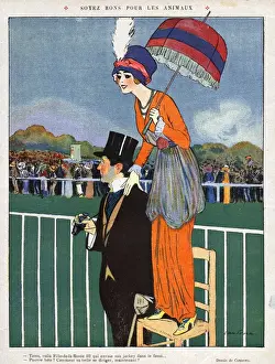 French Artwork Prints: la vie parisienne 1920s France horses racing womens cc top hats mens La Vie Parisienne