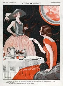 Images Dated 24th August 2009: La Vie Parisienne 1920s France Leo Fontan illustrations finishing schools drinking