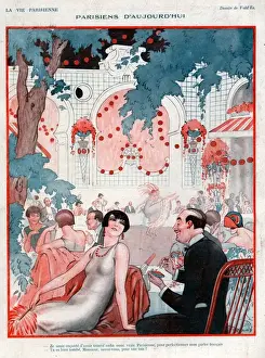 French Artwork Prints: La Vie Parisienne 1920s France Valdes illustrations gardens parties