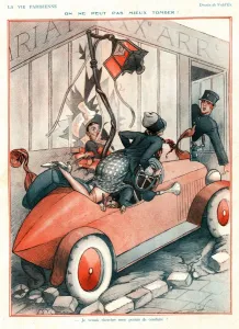Nineteen Twenties Prints: La Vie Parisienne 1920s France Valdess cc illustrations glamour women woman drivers