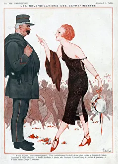 French Artwork Prints: La Vie Parisienne 1920s France A Vallee illustrations police